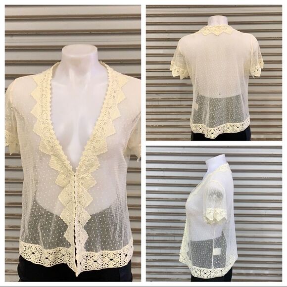 Bila sexy cream lace top hook front - Picture 1 of 8